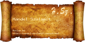 Handel Szulamit névjegykártya